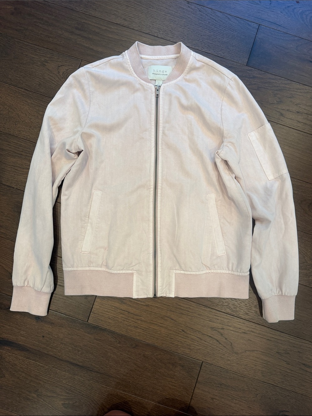 Hinge Light Pink Bomber Jacket Size Small - C69-054